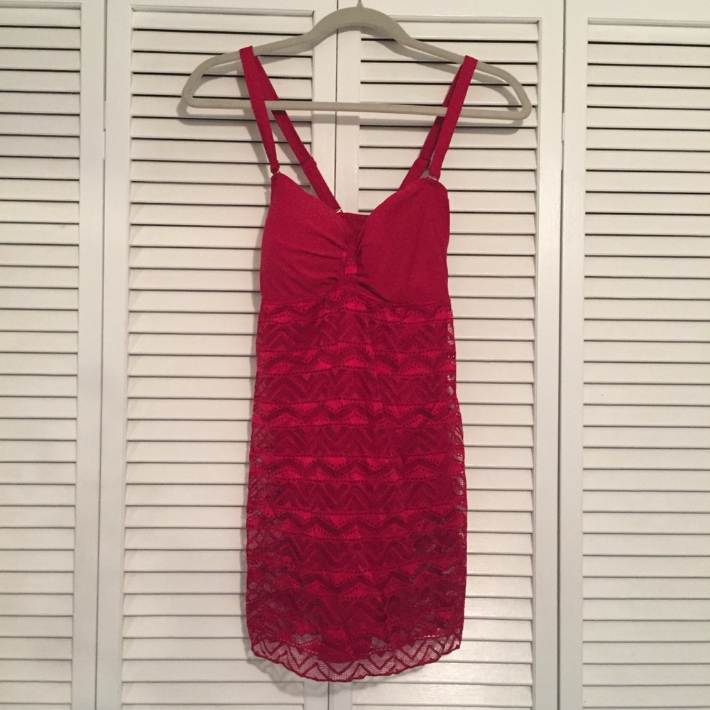 Lace swim dress